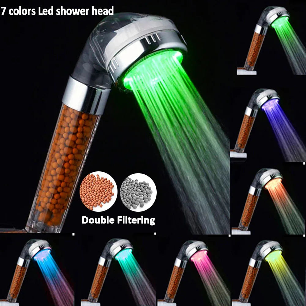 ducha led 7 colores doble filtro