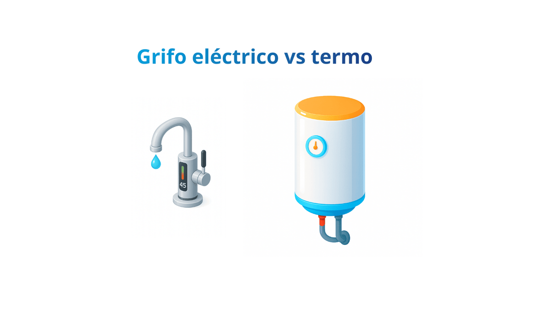 Comparativa visual entre grifo eléctrico y termo eléctrico para cocina