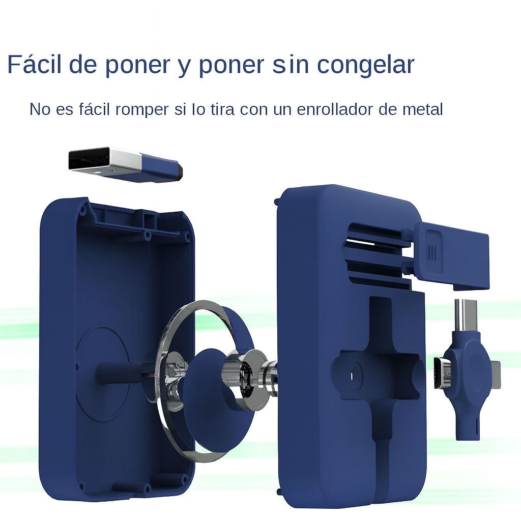 Cable 3-en-1 retráctil: USB-C