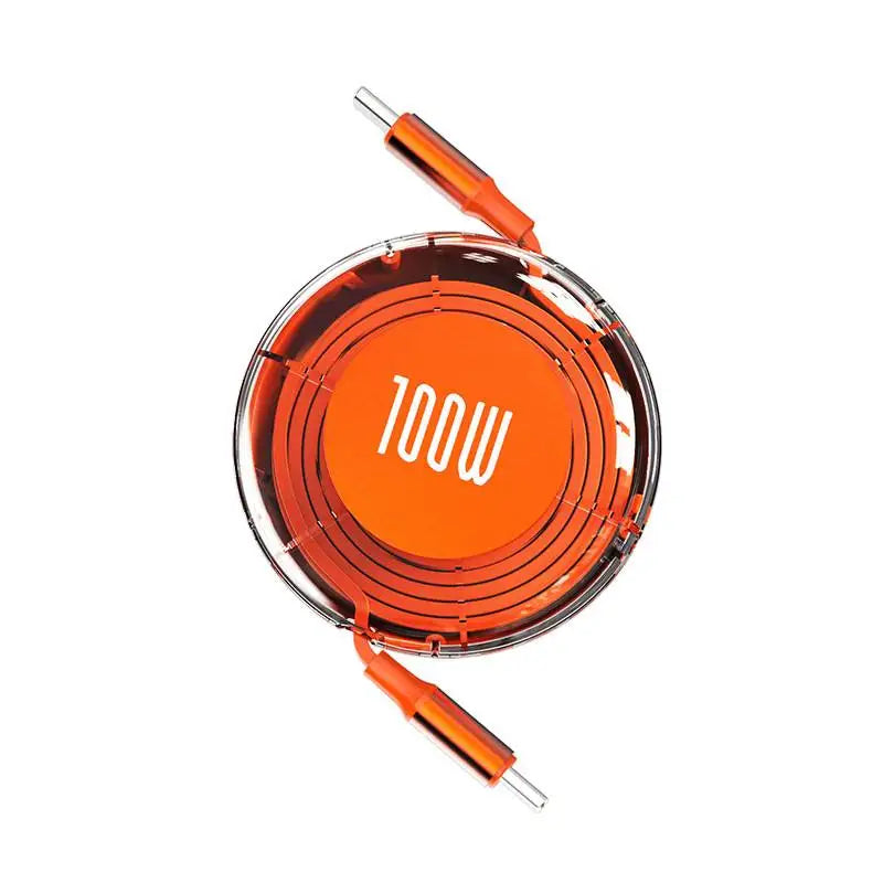 Cable retráctil USB-C 100W color naranja shoppium