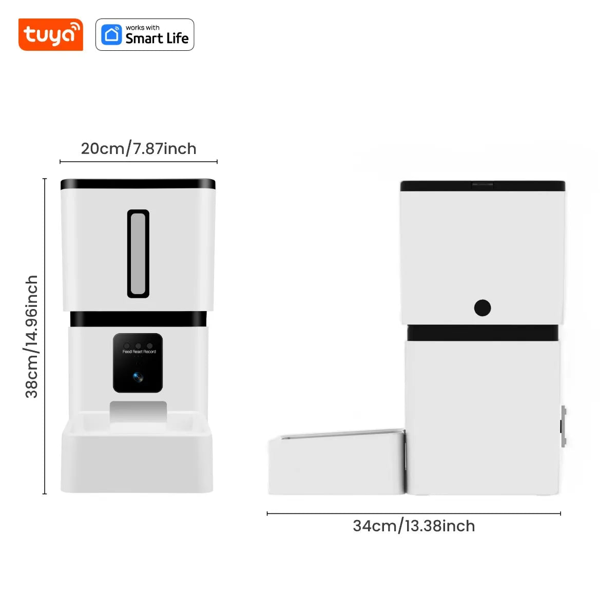 Dispensador inteligente de comida 8L para perros y gatos con cámara HD