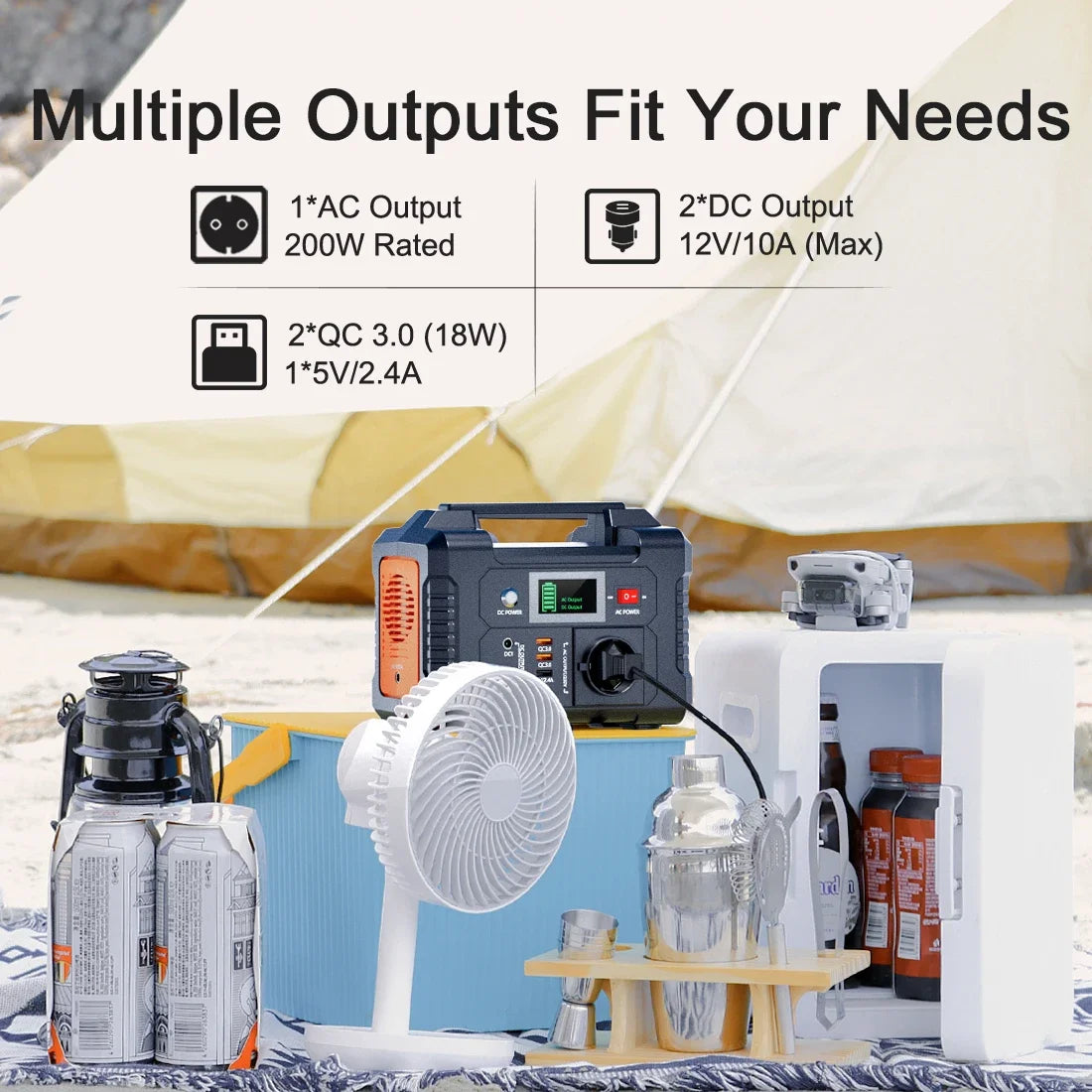 Estación de energía portátil FF Flashfish E200 con panel solar