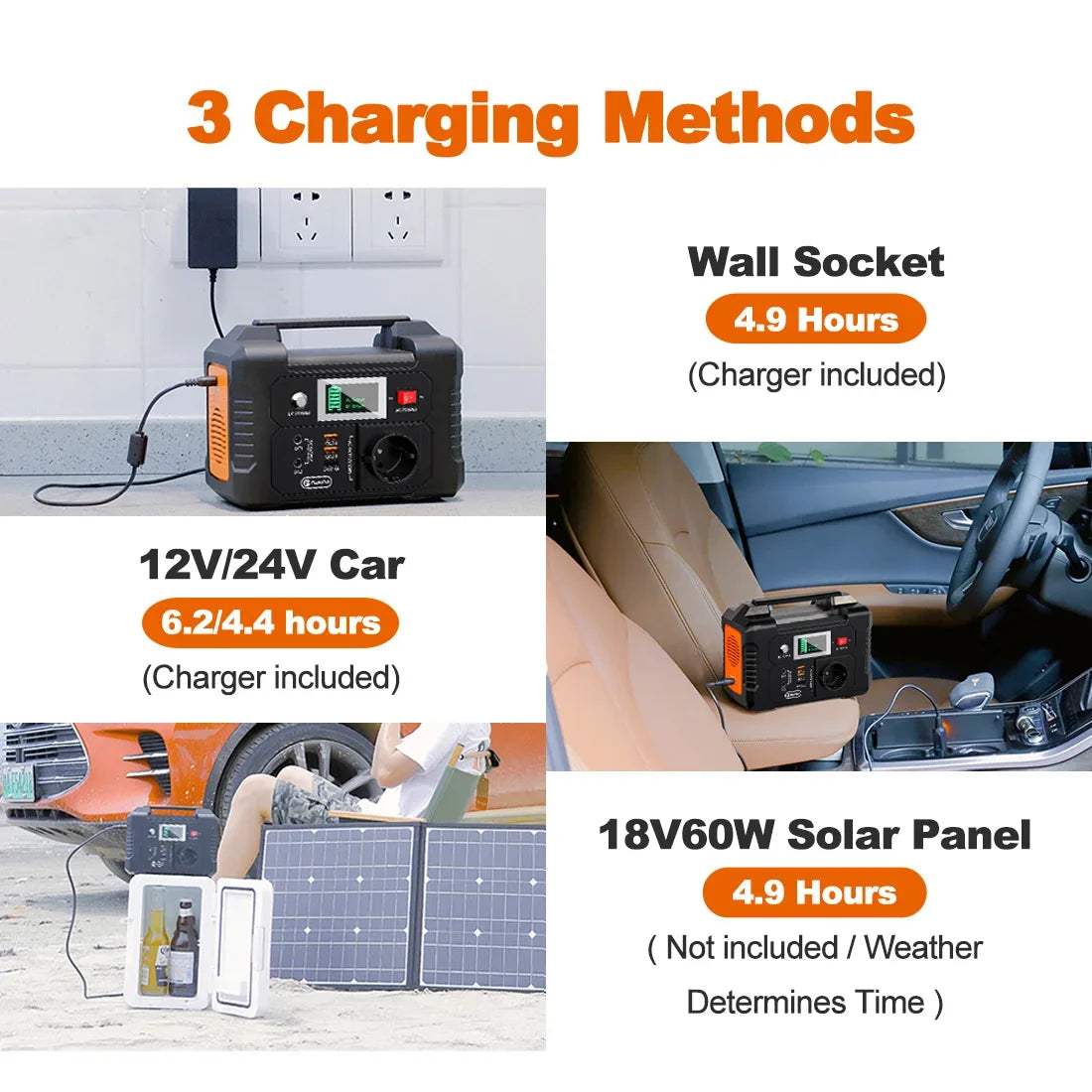 Estación de energía portátil FF Flashfish E200 con panel solar