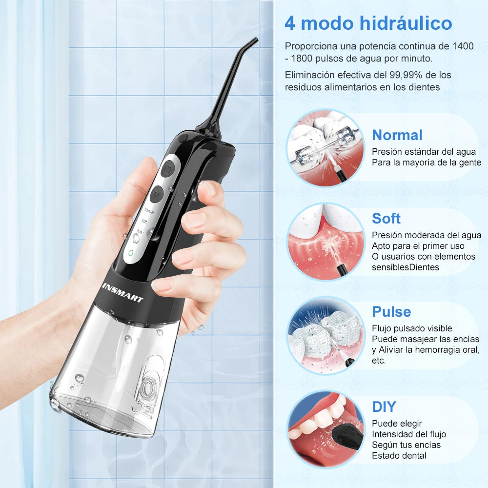 Irrigador dental portátil INSMART con depósito de 300ml