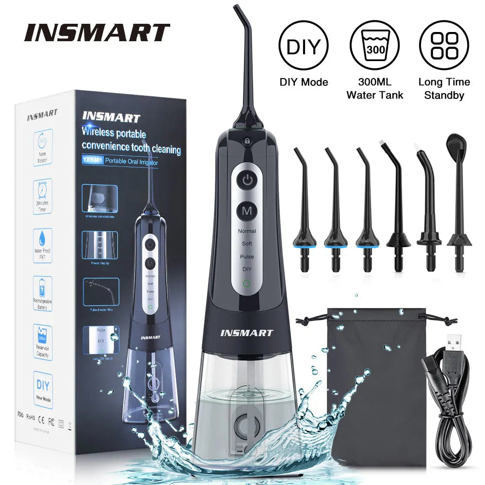 Irrigador dental portátil INSMART con depósito de 300ml