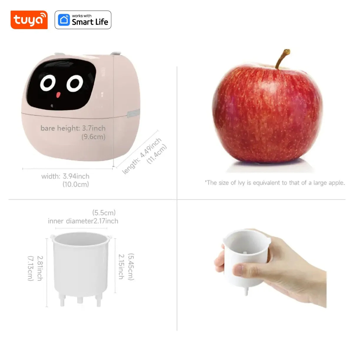 Maceta inteligente con expresiones interactivas Gadget para plantas con IA y sensores