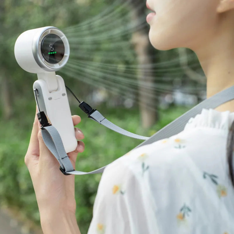 Mini ventilador plegable portátil con pantalla LED