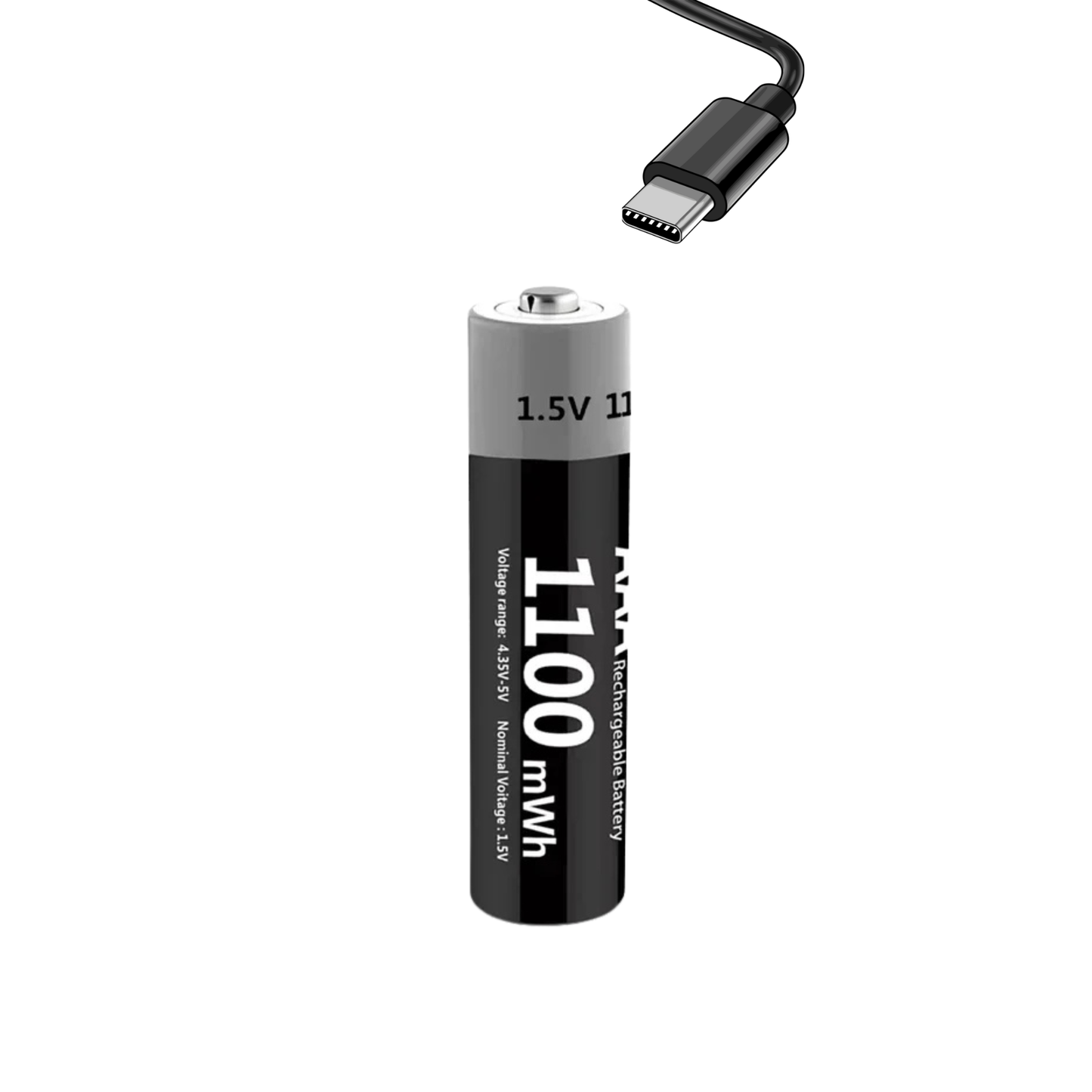 Pilas Recargables USB AAA 1.5 V · 1100 mWh - Larga Duración