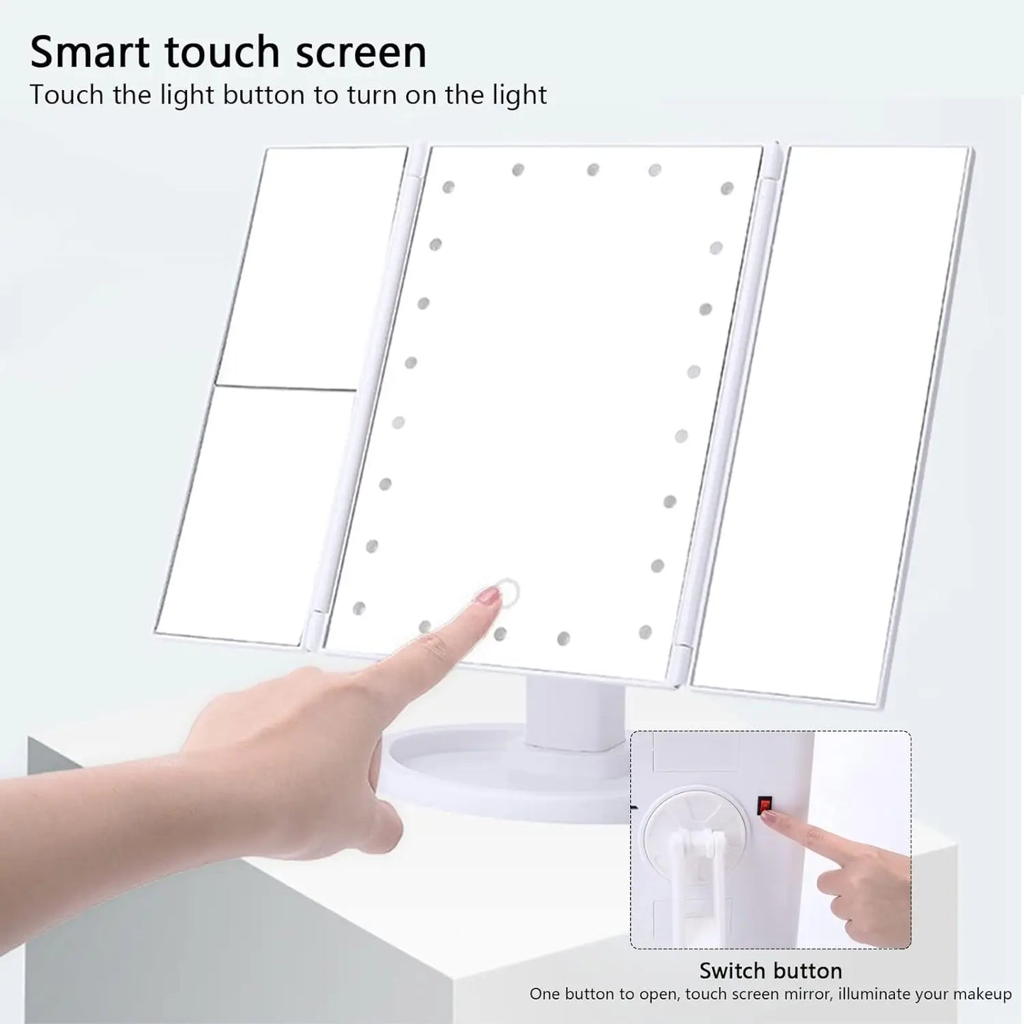 espejo con luz led táctil