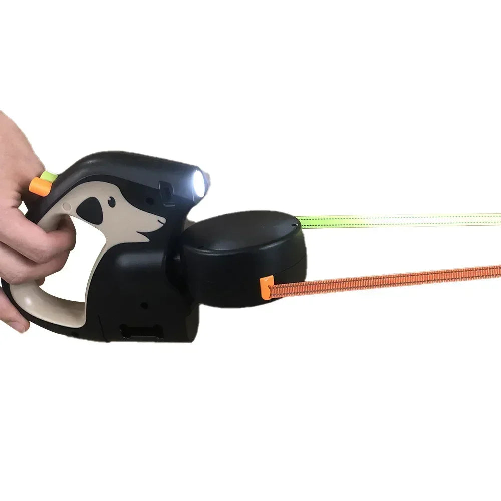 Correa Retráctil Doble para Perros - Linterna y Caja de Bolsas