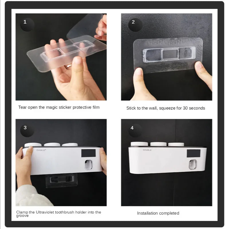 soporte uv para cepillos facil instalación en Pared