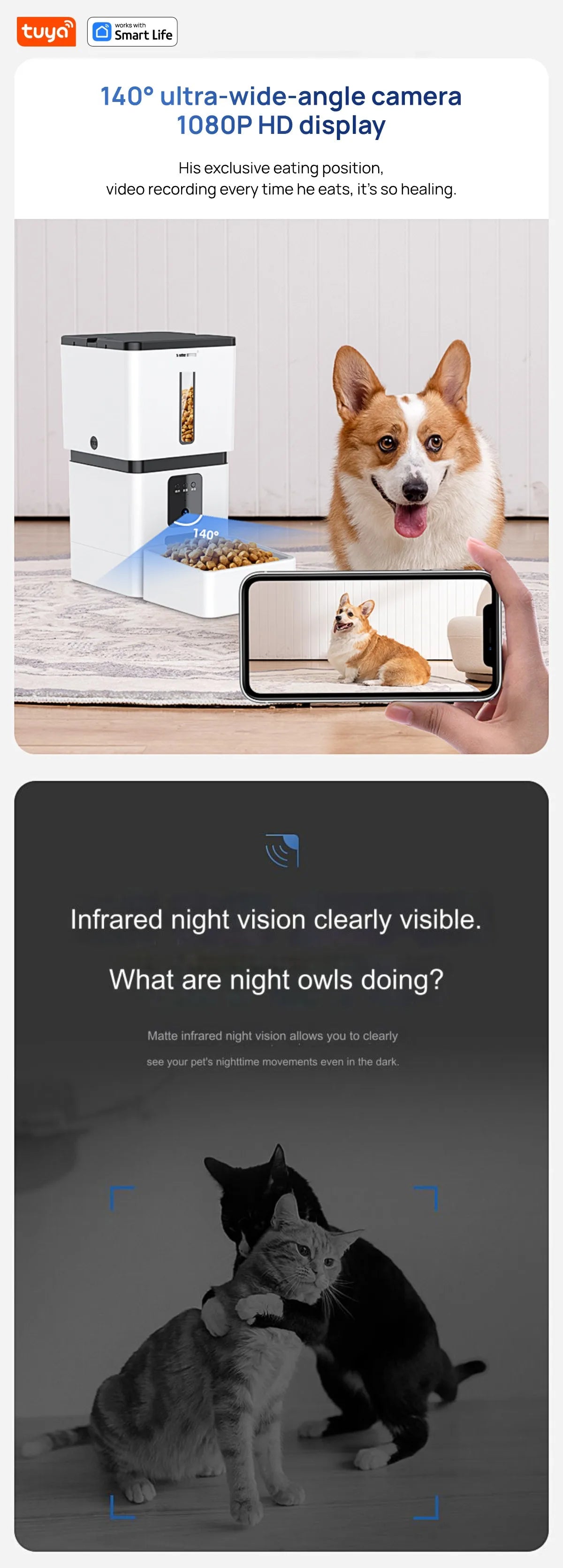 Dispensador inteligente de comida 8L - cámara HD y app