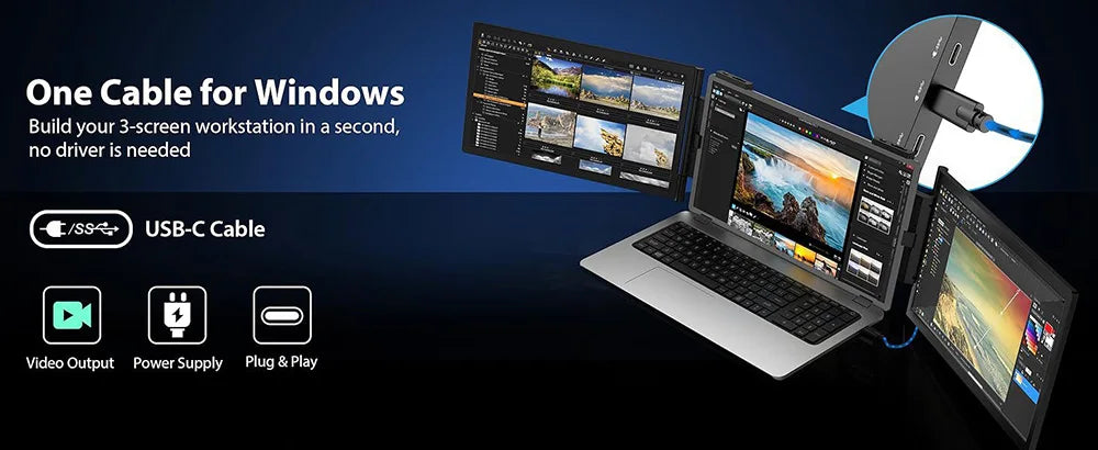 Monitor Dual Portátil 14”  – Pantalla Secundaria