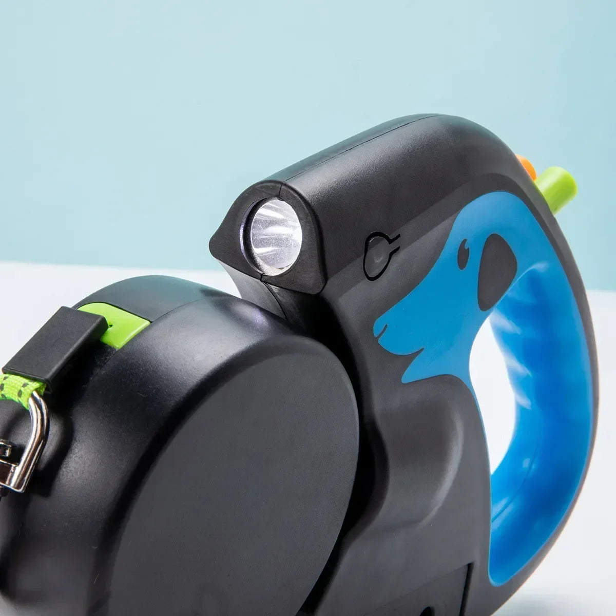 Correa Retráctil Doble para Perros - Linterna y Caja de Bolsas