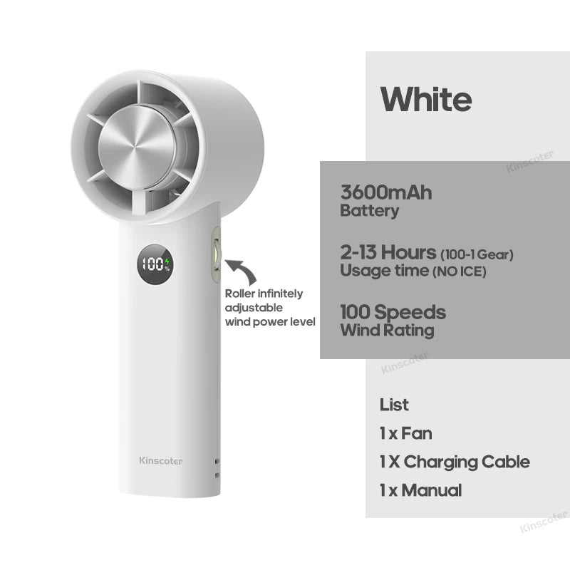 Mini ventilador portátil turbo - 100 velocidades