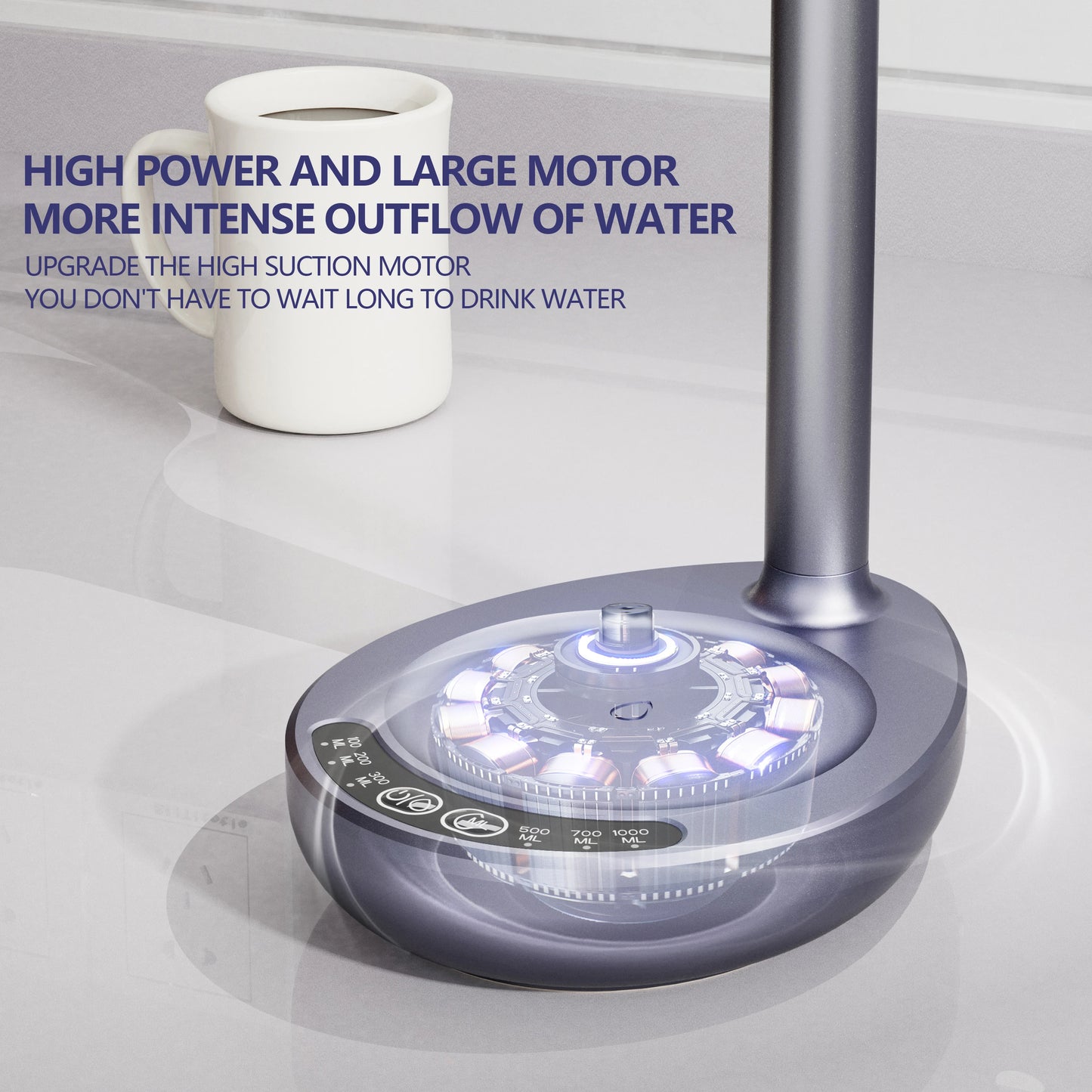 dispensador-agua-silencioso-automático con motor resistente