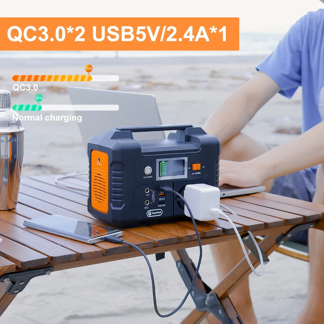 Estación de Energía Portátil 200W - Panel Solar Plegable 60W