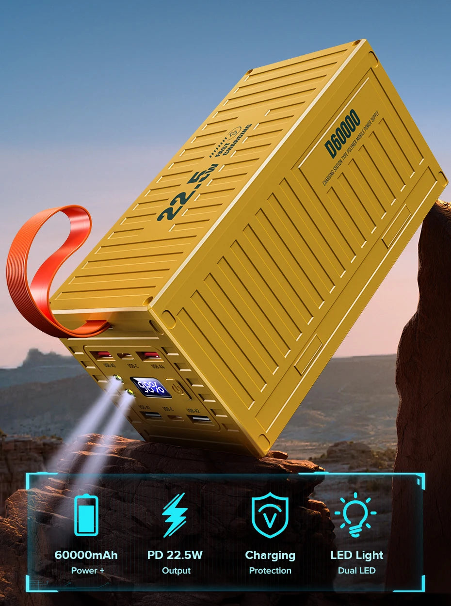 Power Bank 60000 mAh - Estación de Energía Portátil 22.5 W