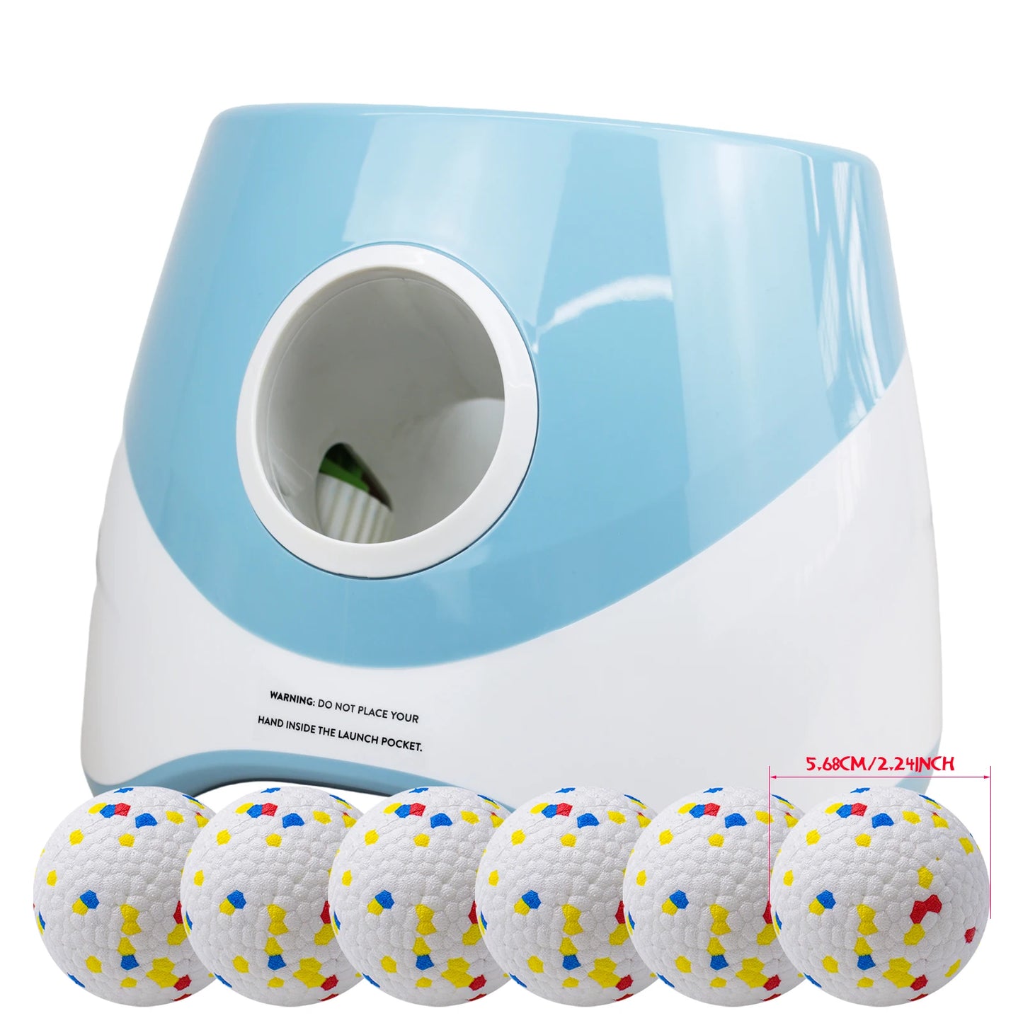 Máquina lanzadora de bolas con 6 pelotas incluidas azul shoppium