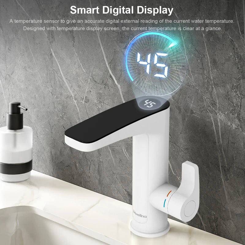 grifo calentador sin depósito instalado y pantalla digital