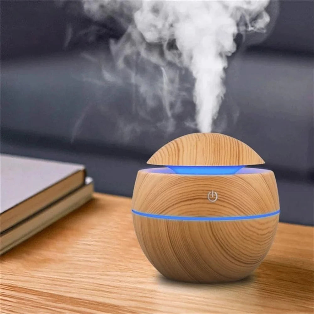 humidificador ultrasónico efecto madera encendido