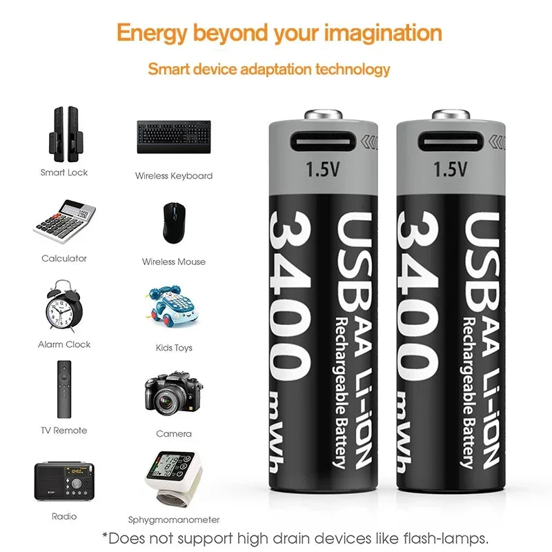 pilas aa recargables para gadgets y mandos