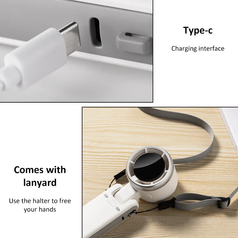 Ventilador portátil plegable - 5 velocidades y pantalla digital