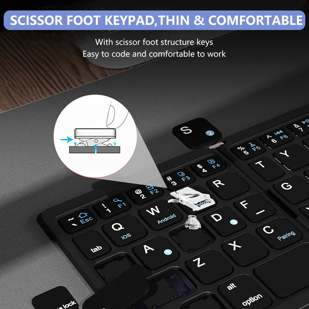 Teclado portátil Bluetooth Plegable - Touchpad