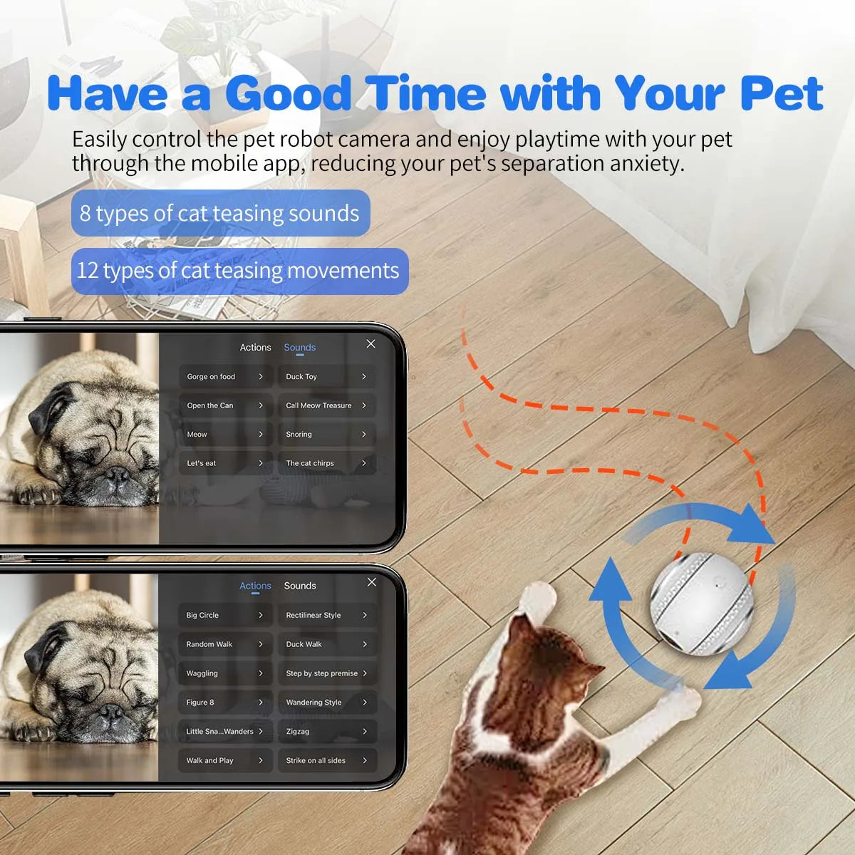 Robot Inteligente para Mascotas - Cámara HD y Visión Nocturna