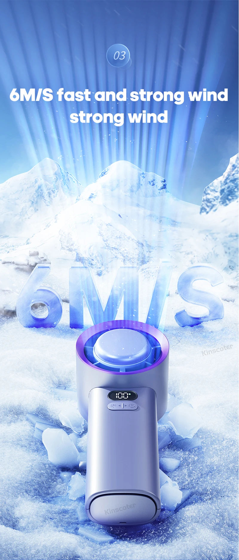 Mini ventilador portátil turbo - 100 velocidades