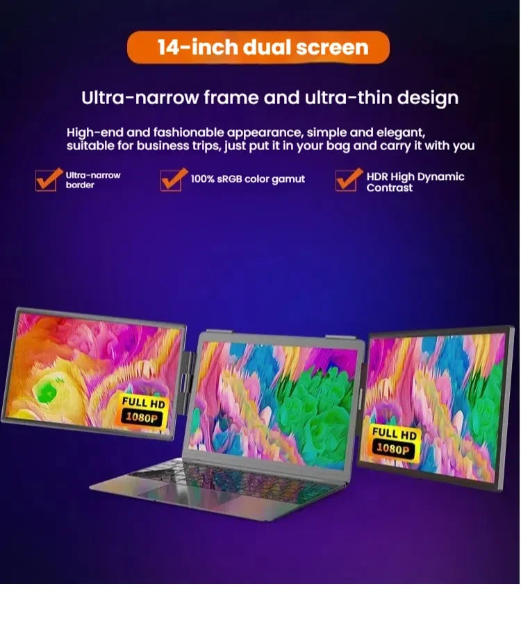 Monitor Dual Portátil 14”  – Pantalla Secundaria