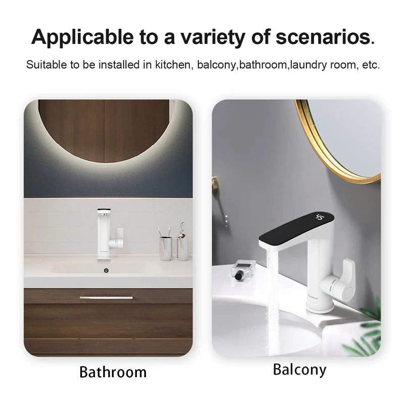 grifo calentador digital montaje vertical cocina o baño