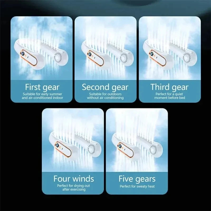 Ventilador de cuello portátil -  pantalla digital