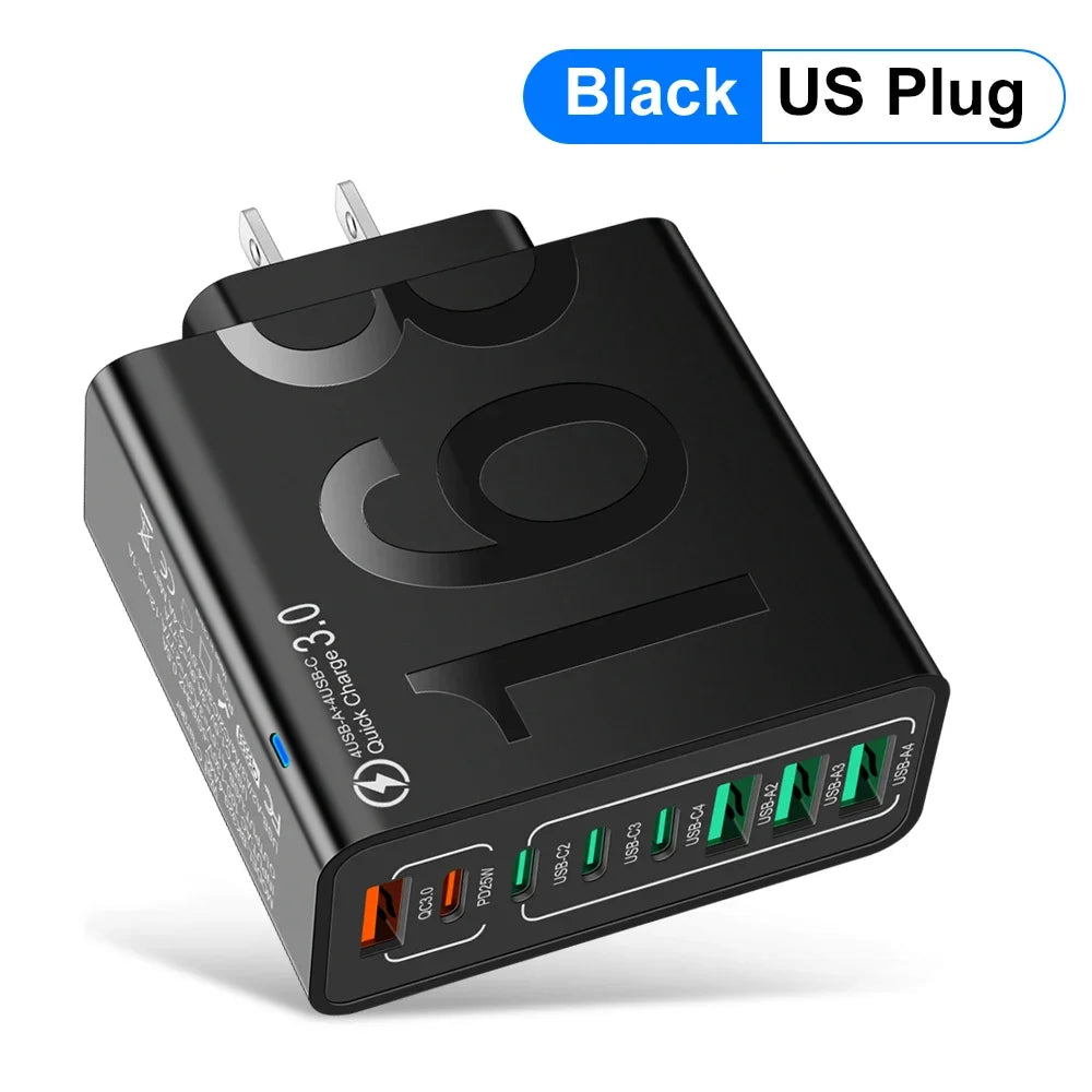 Cargador MAERKNON 150W con 8 puertos USB y Tipo-C Negro EE.UU shoppium