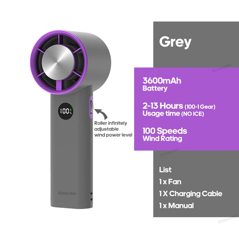 Mini ventilador portátil turbo - 100 velocidades