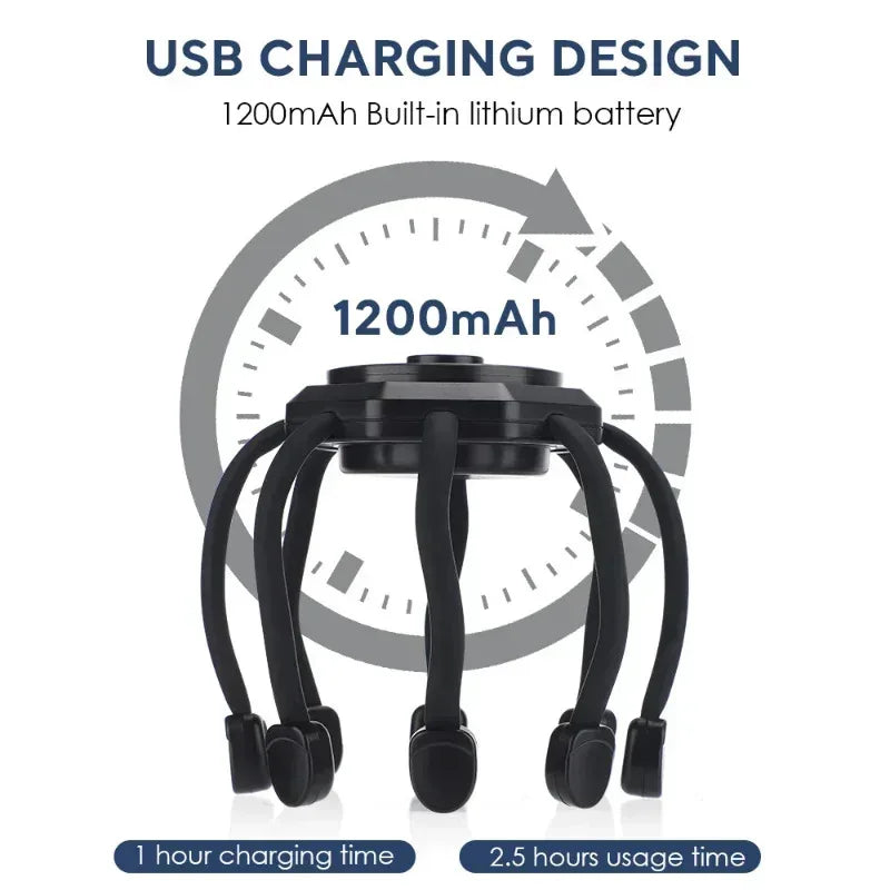 Masajeador de cabeza – 8 brazos y luz roja