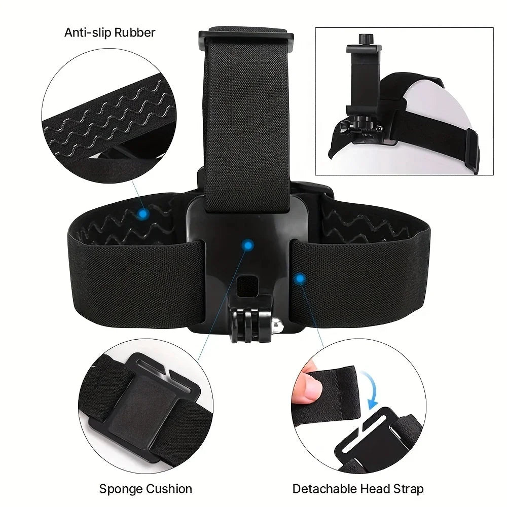 Soporte Universal para Móvil y Cámaras Deportivas - Pecho y Cabeza