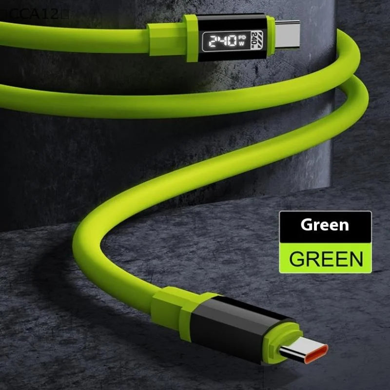 Cable verde USB-C con pantalla LED 240 W shoppium