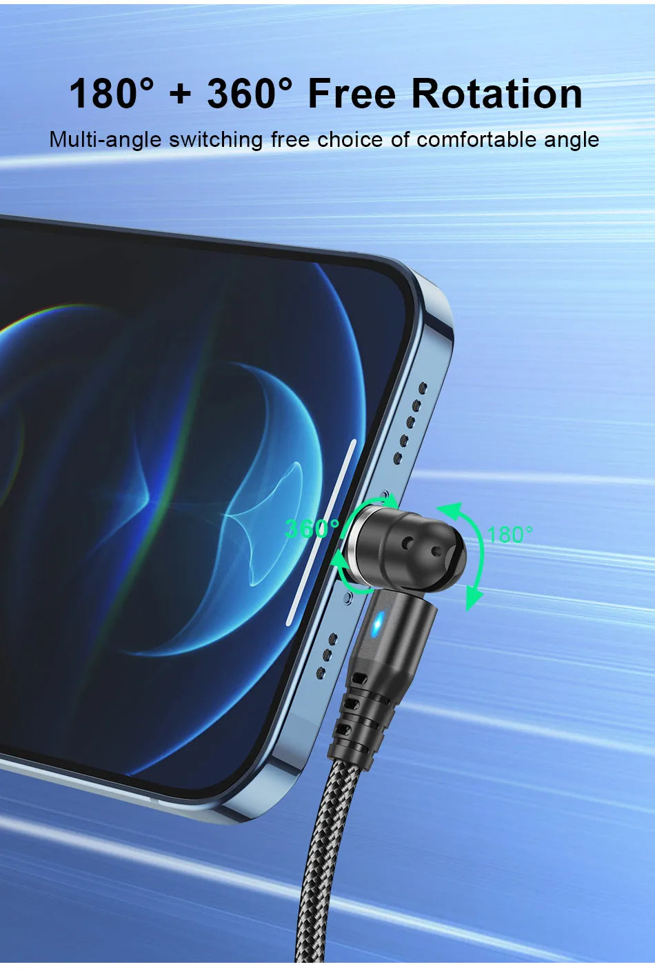 Cable magnético giratorio 5A 480 Mbps Datos