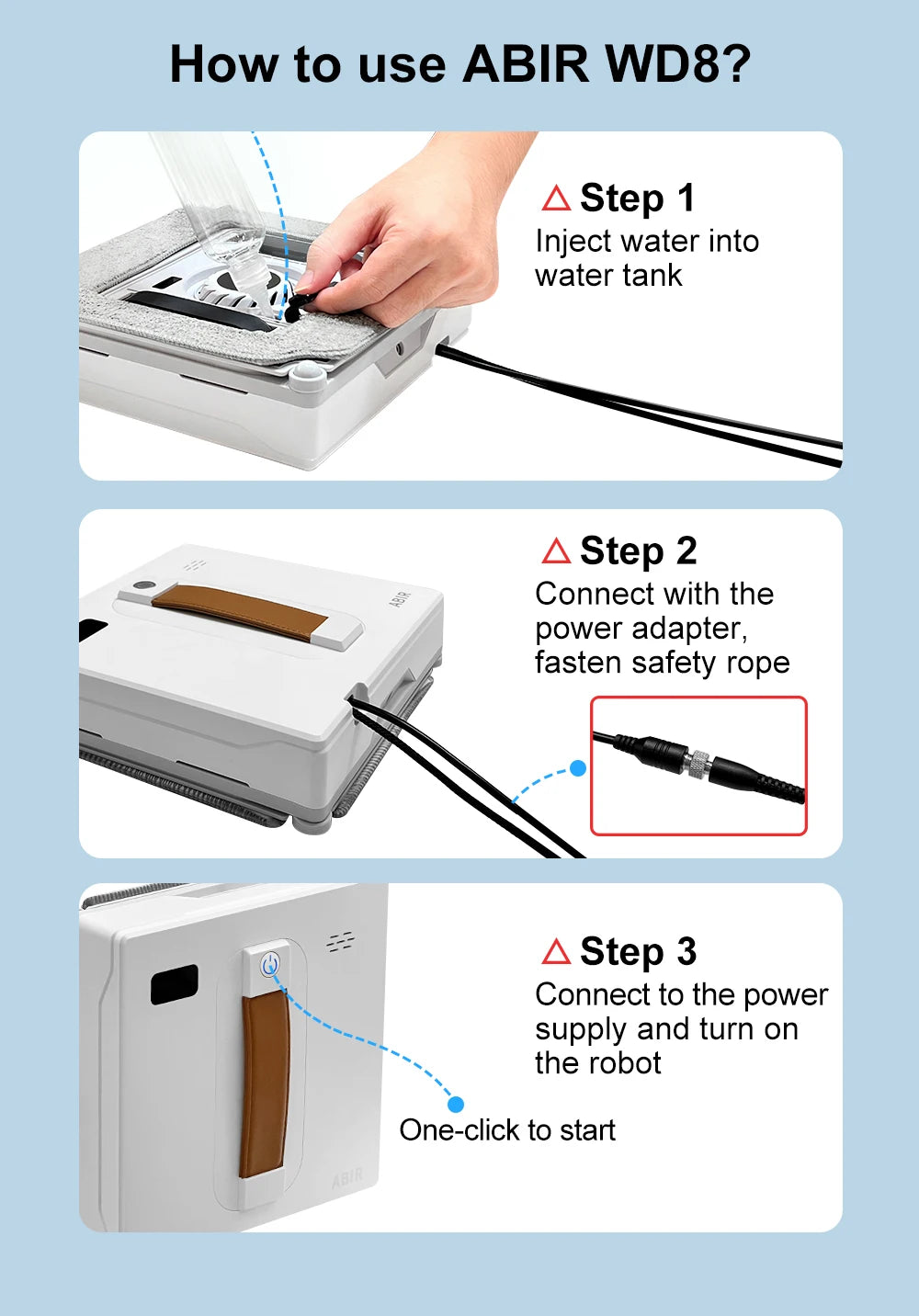 Robot limpiacristales inteligente - Pulverizador de agua