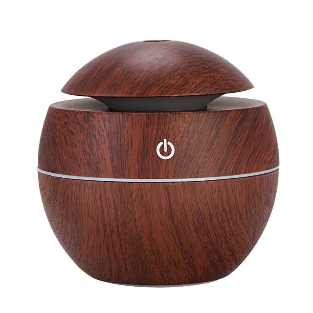 humidificador ultrasónico efecto madera oscura