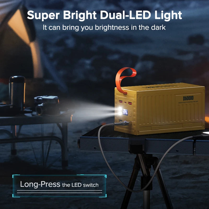 Power Bank portátil con linterna integrada