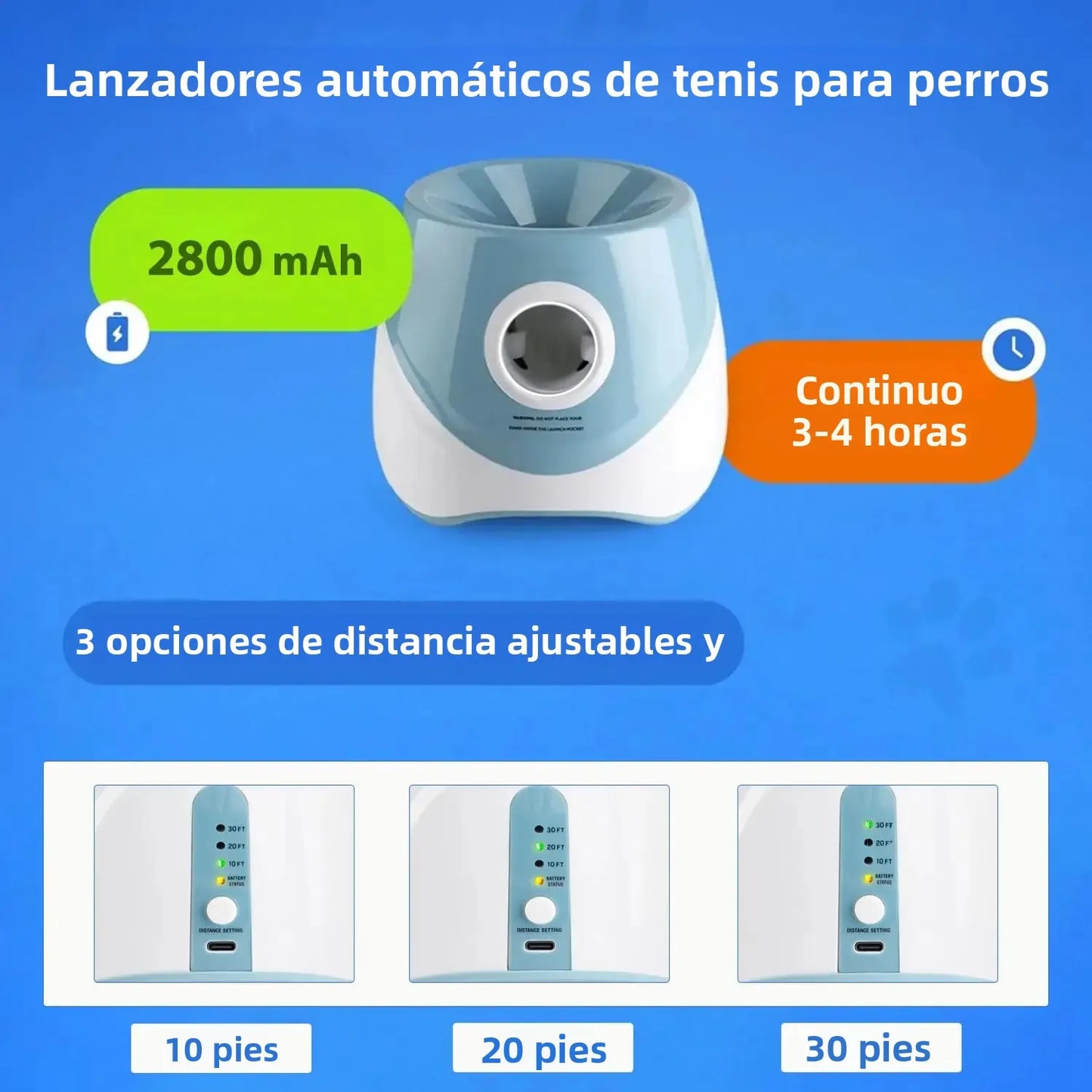 Lanzapelotas automático para perros – Máquina recargable interactiva