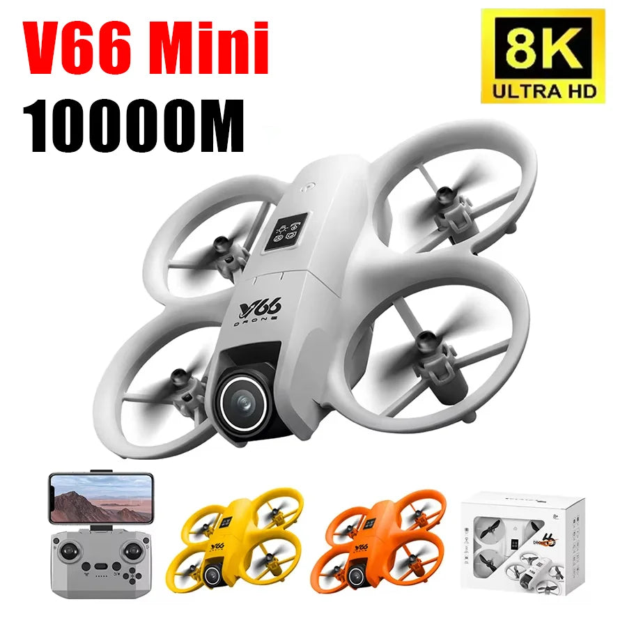 V66 Mini Drone con cámara HD 8K en vuelo