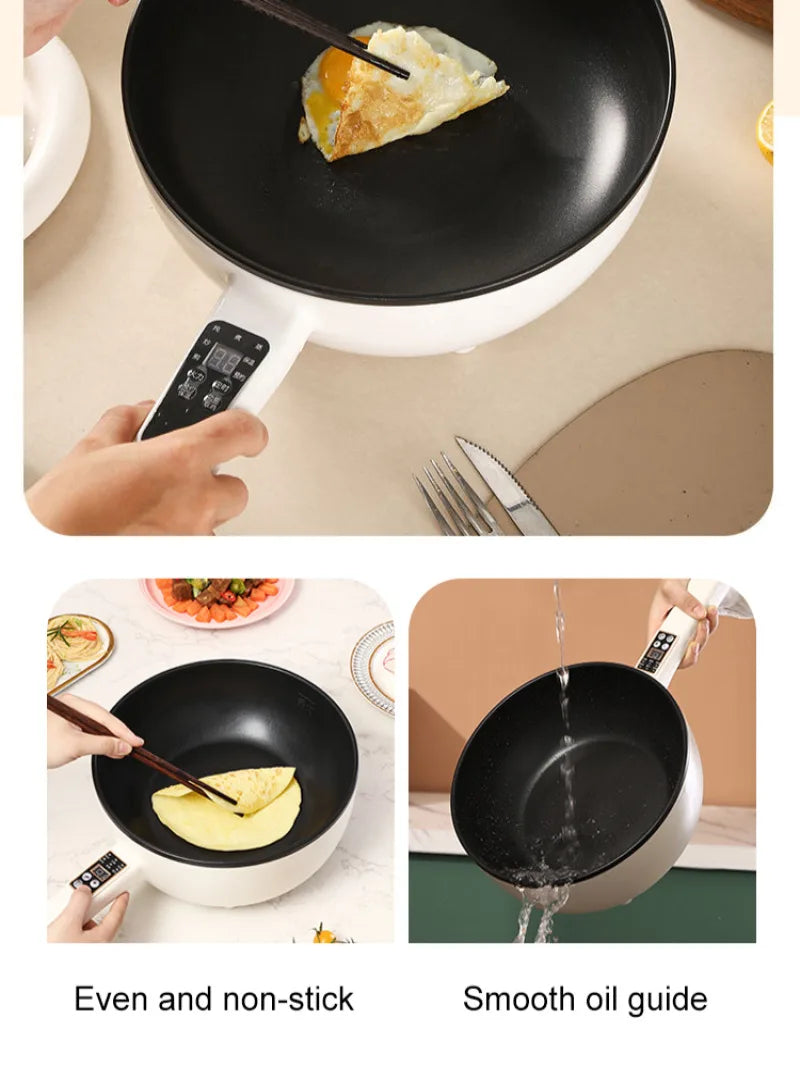 Wok eléctrico portátil multifuncional antiadherente 