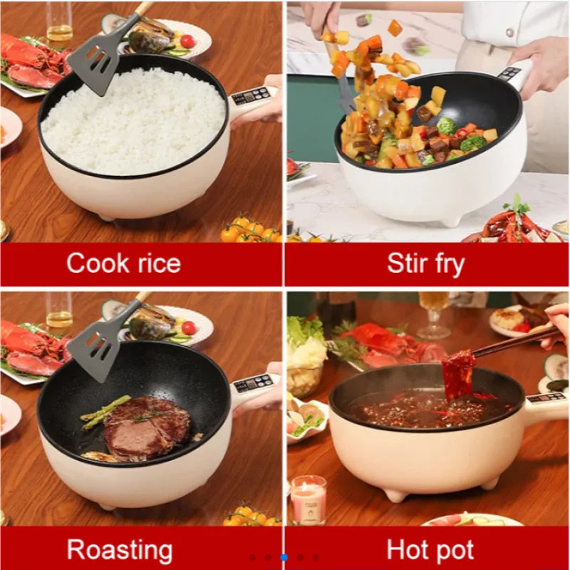 Wok eléctrico portátil multifuncional distintos tipos de cocina, arrocera, hot pot