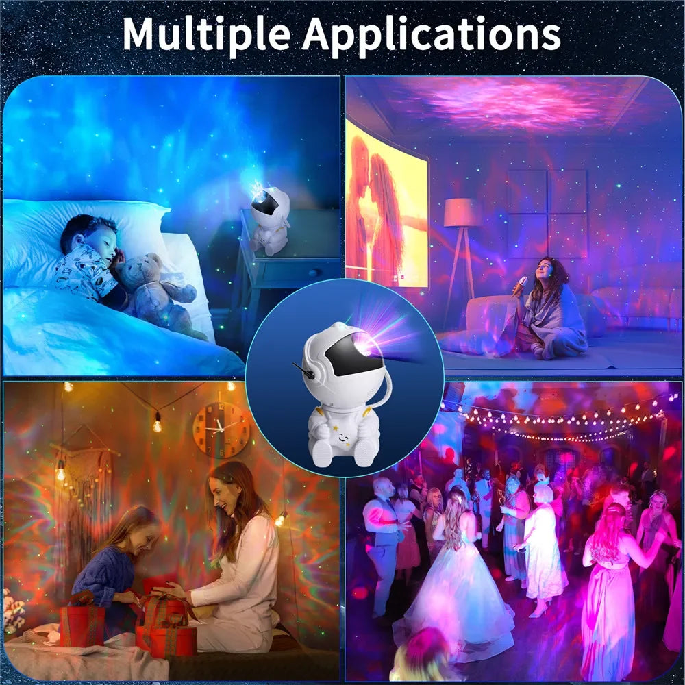 Proyector astronauta galaxias LED Shoppium