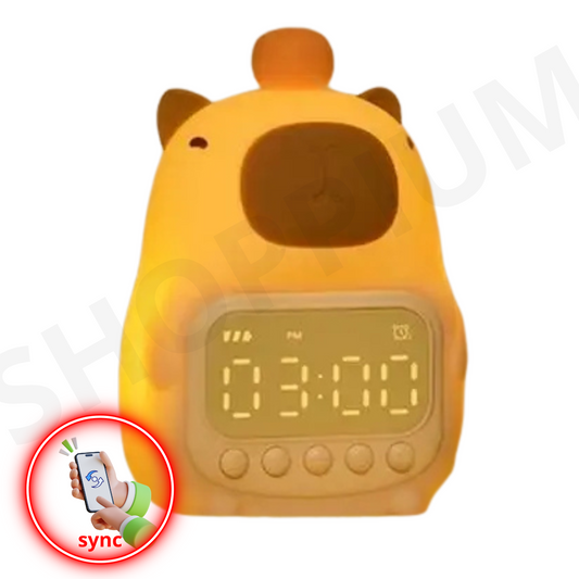 lámpara despertador capibara con luz nocturna led shoppium