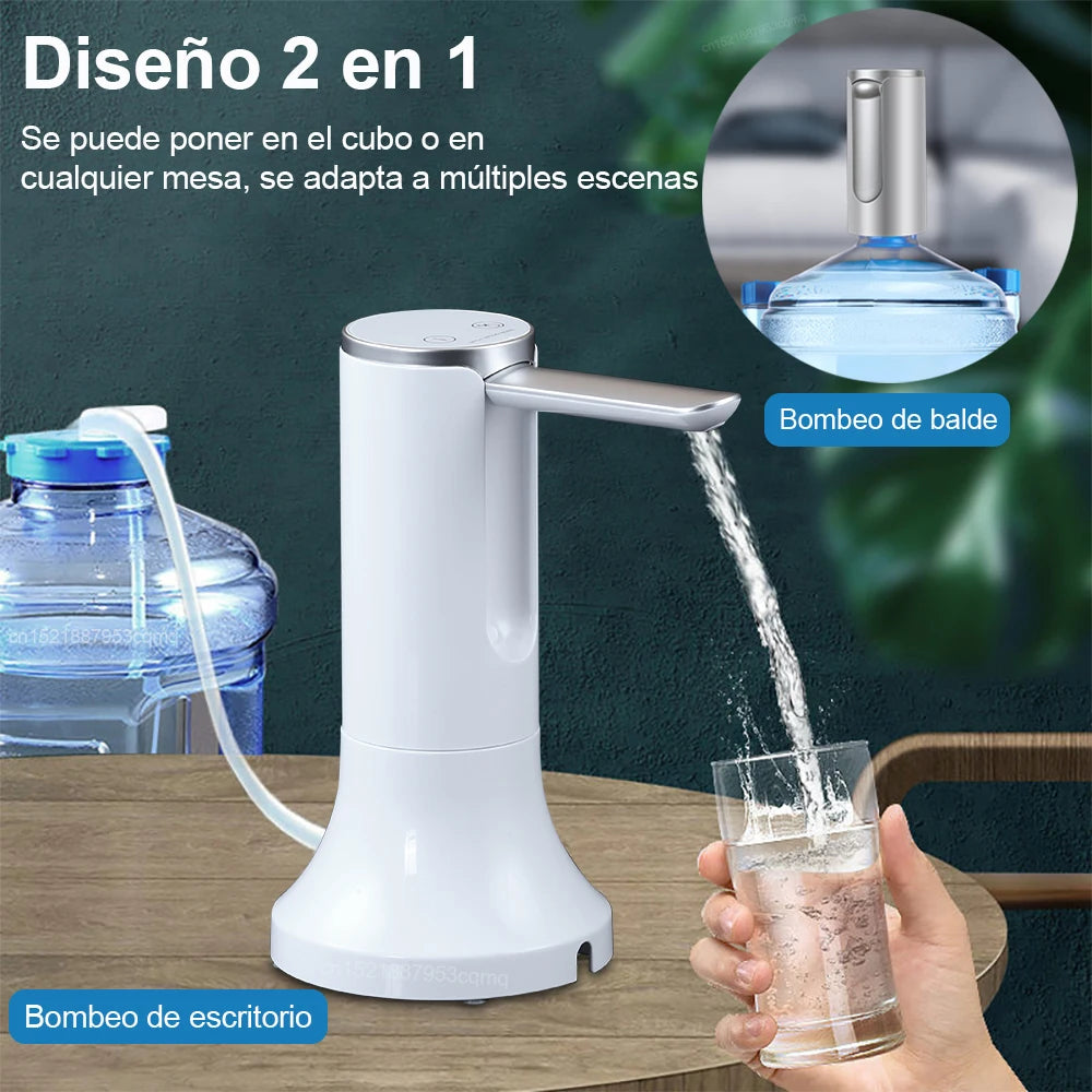 dispensador de agua eléctrico 2 en 1 sobremesa o para garrafa