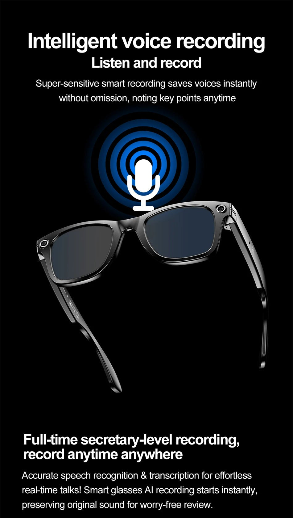 gafas de sol con cam  audio y microfono grabadora